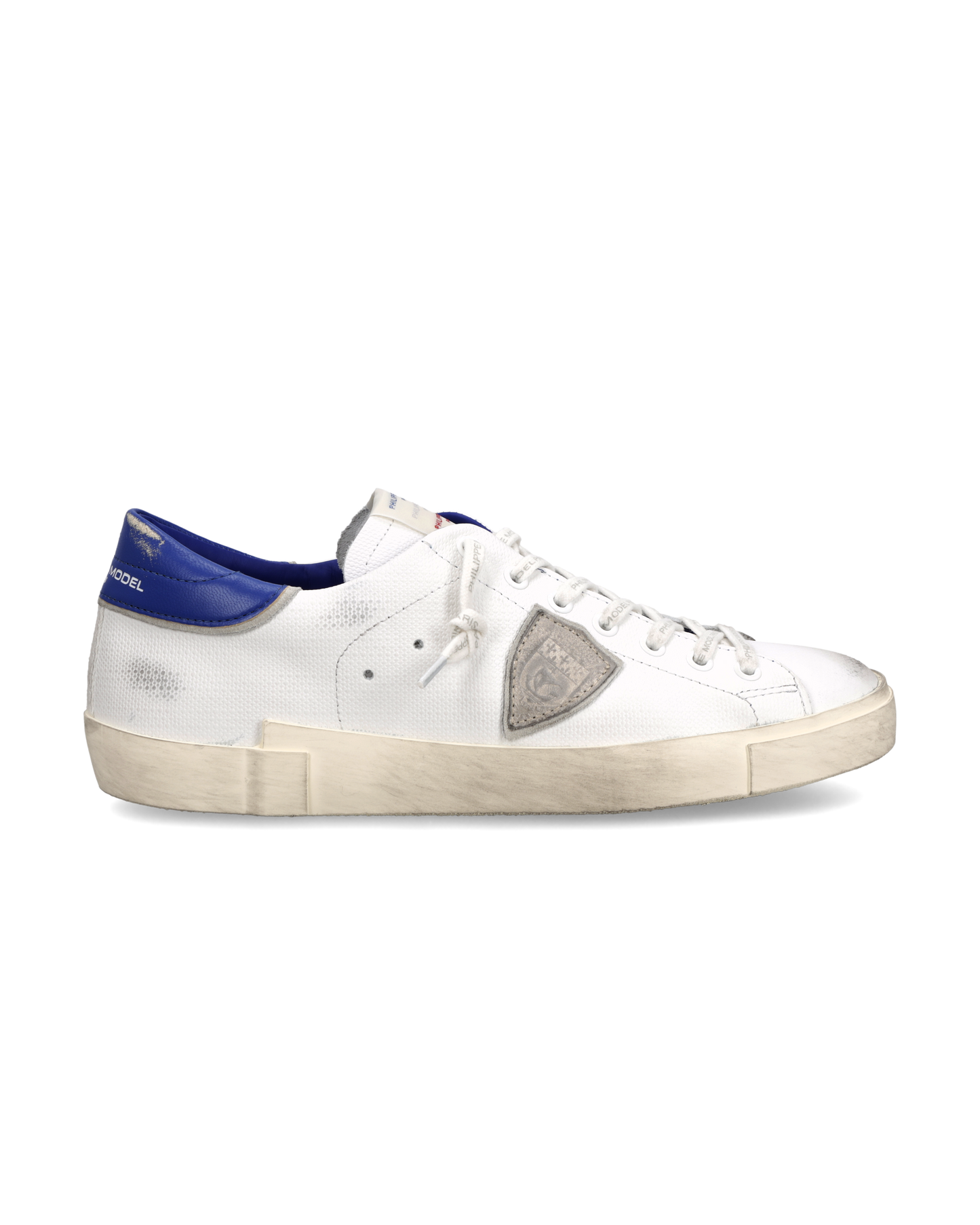 Sneakers Prsx Uomo con etichetta drapeau, Bianco Bluette