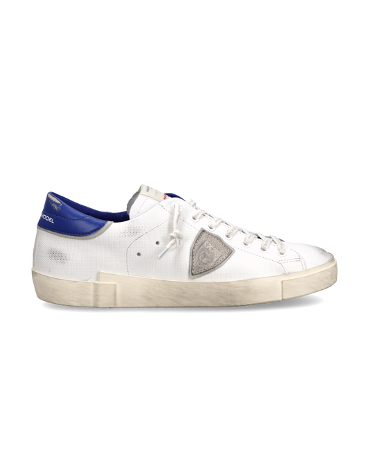 Sneakers Prsx Uomo con etichetta drapeau, Bianco Bluette