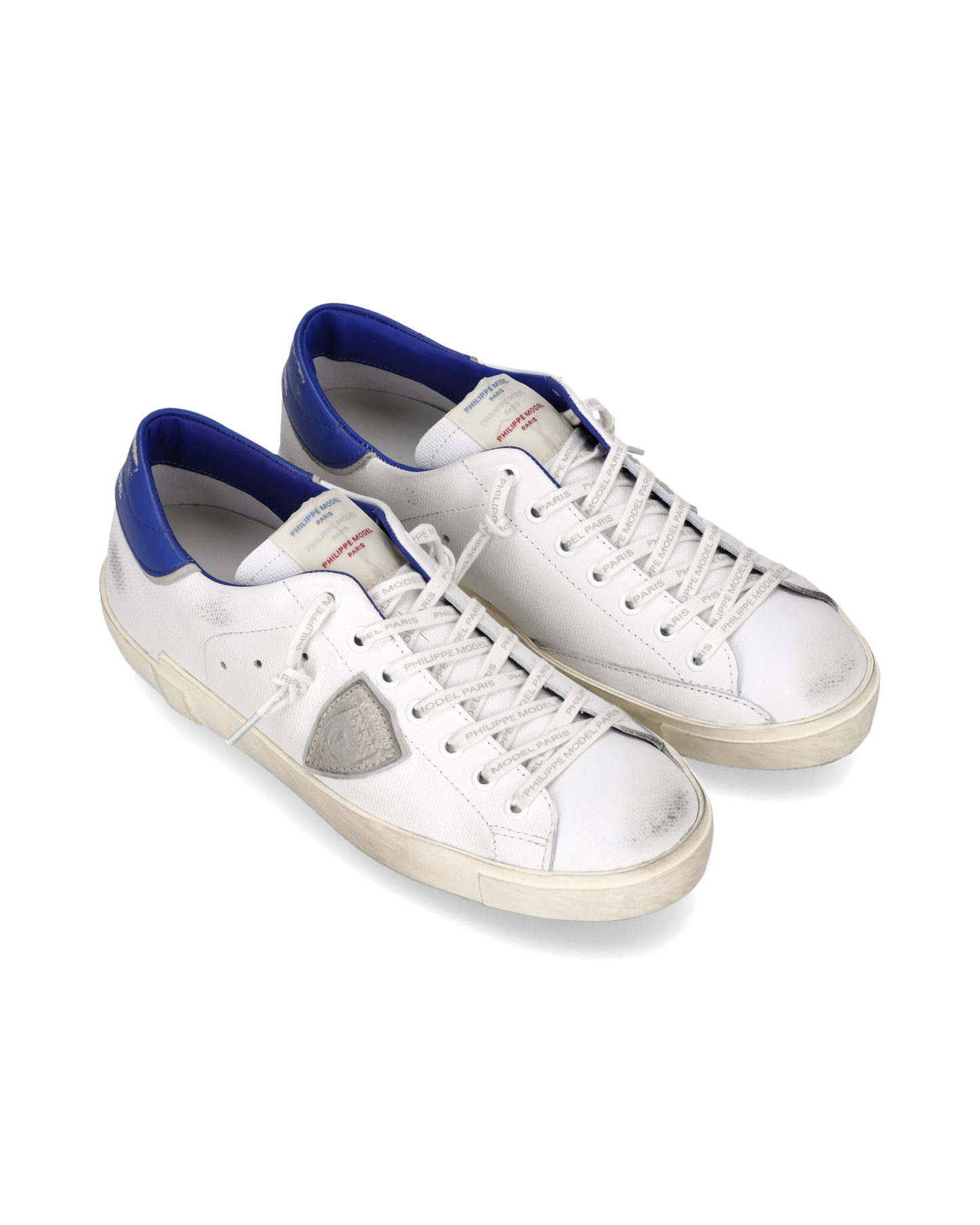 Sneakers Prsx Uomo con etichetta drapeau, Bianco Bluette