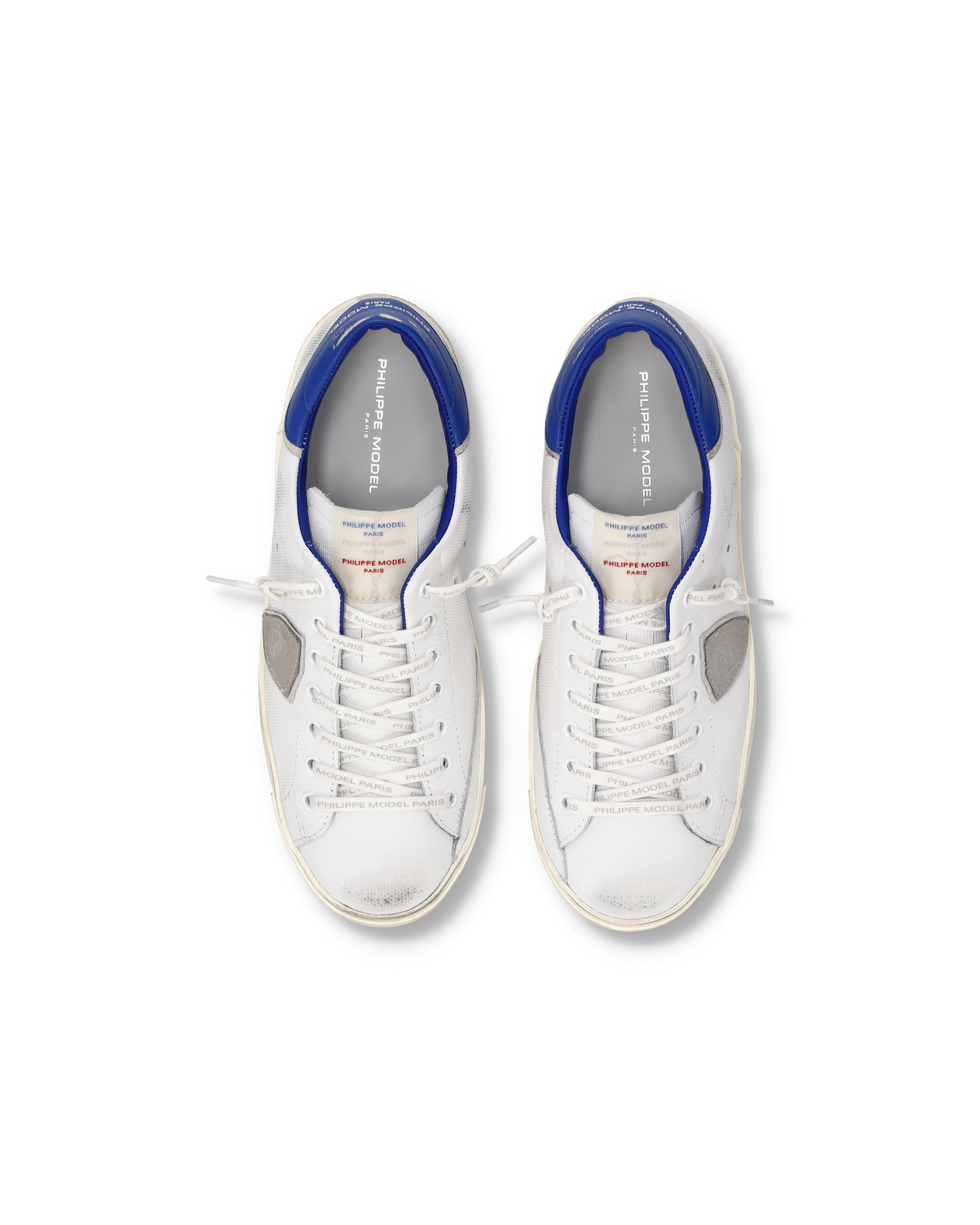 Sneakers Prsx Uomo con etichetta drapeau, Bianco Bluette