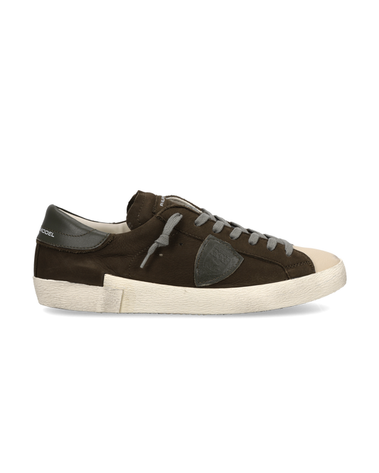 Herensneakers Prsx, Legergroen Beige