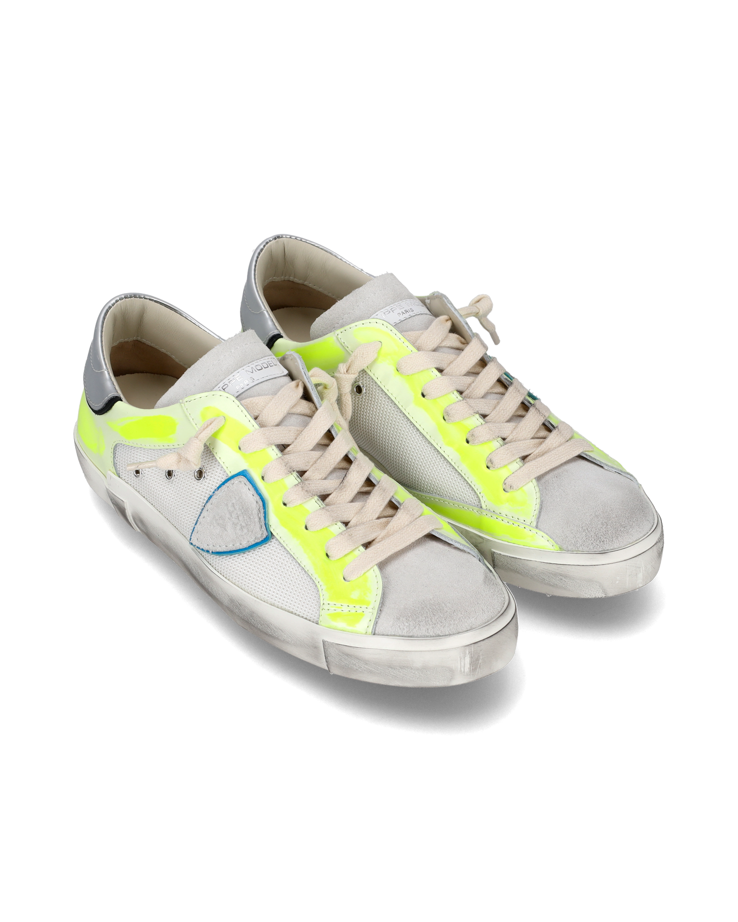 Sneaker basse Prsx uomo - bianco e giallo fluo