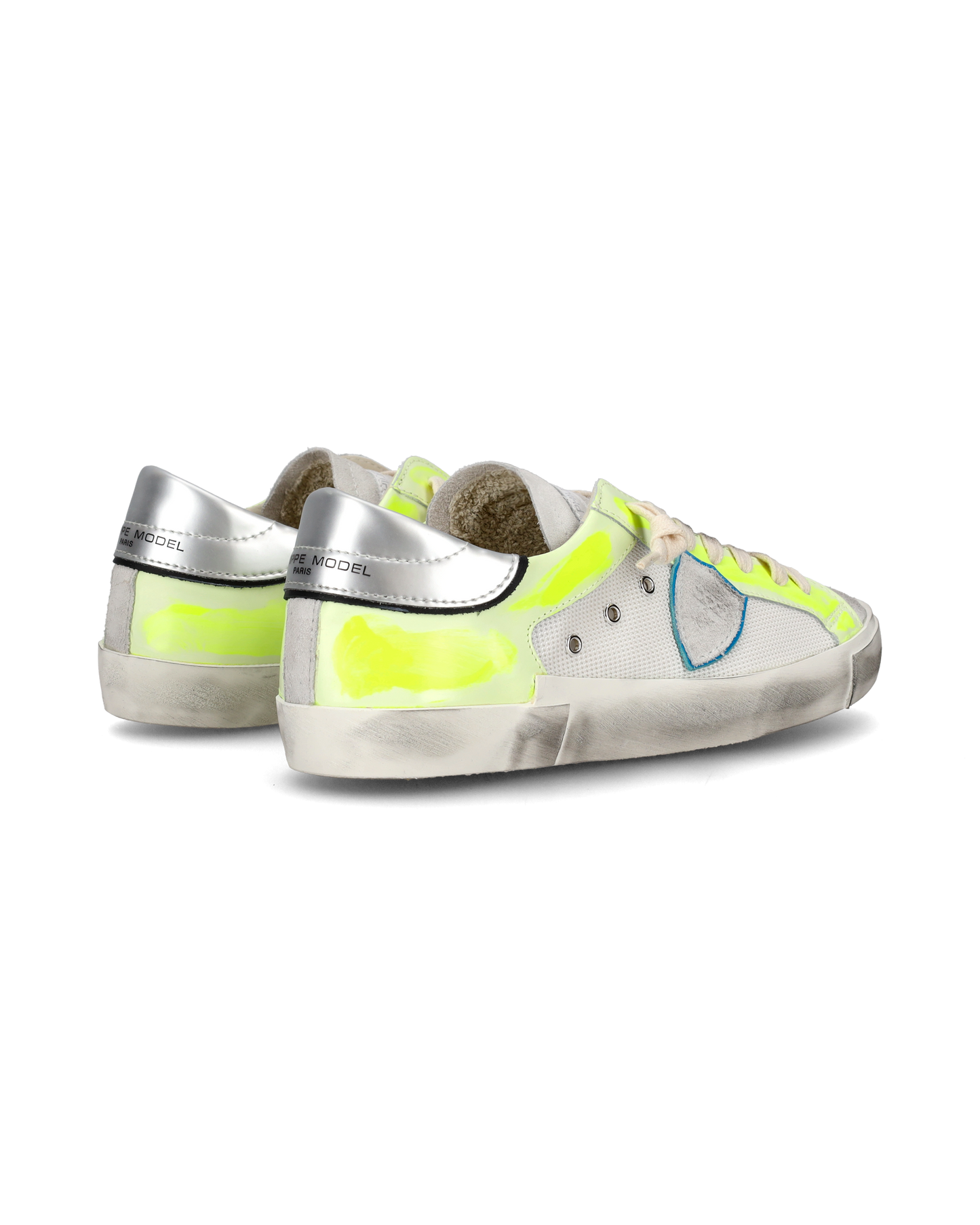 Sneaker basse Prsx uomo - bianco e giallo fluo