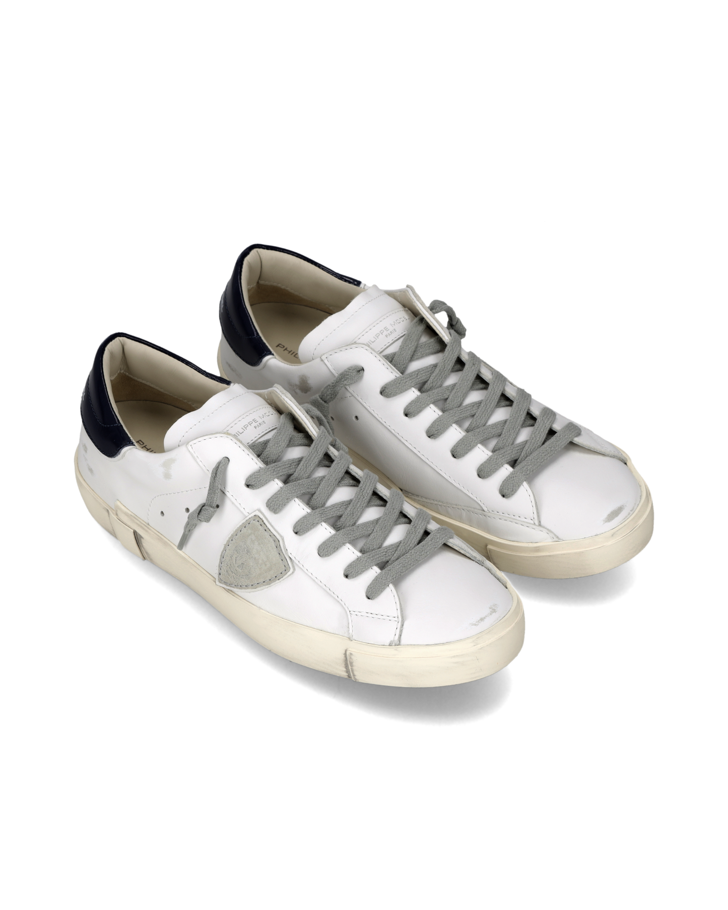 Baskets Prsx Homme, Blanc et Bleu