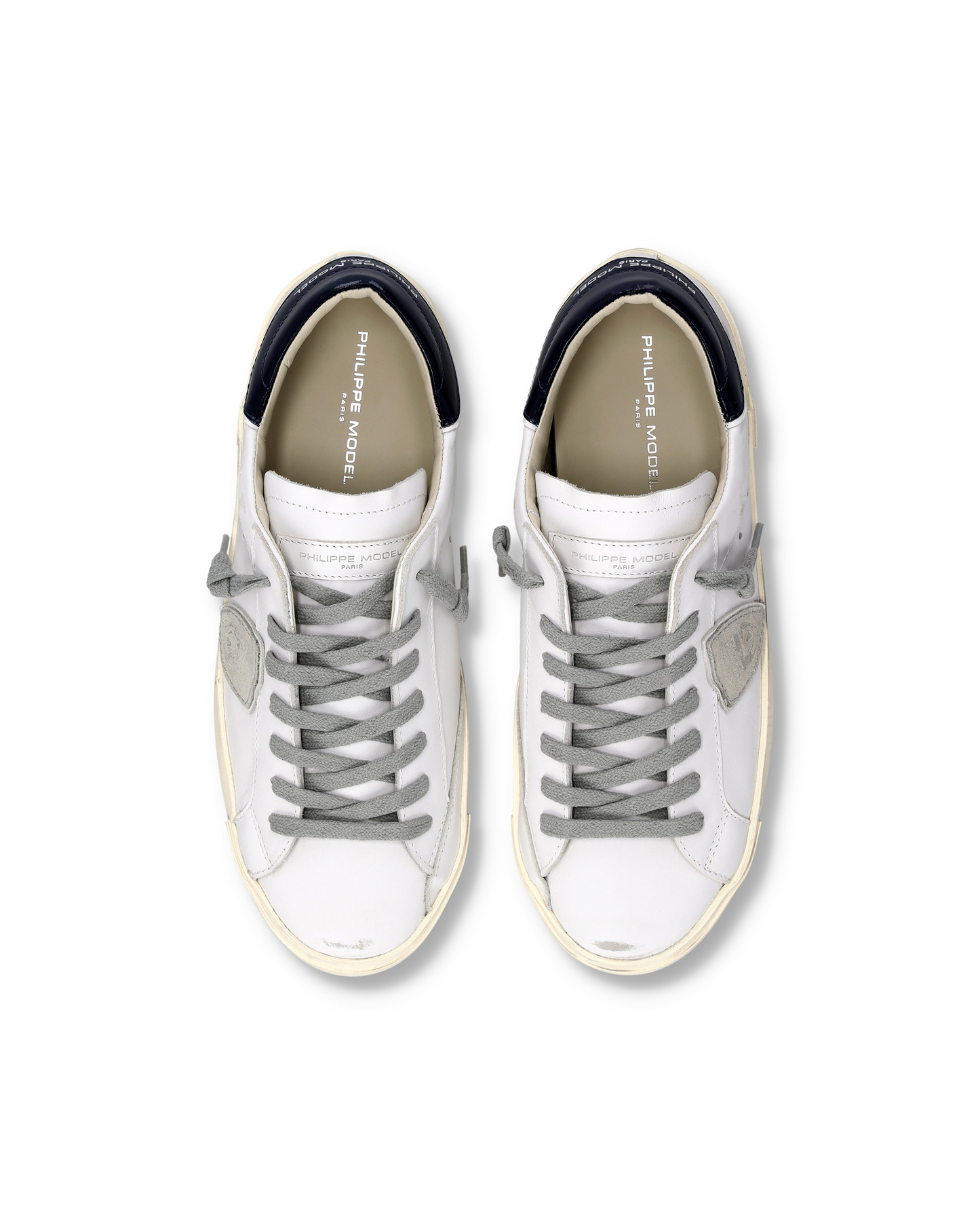 Baskets Prsx Homme, Blanc et Bleu