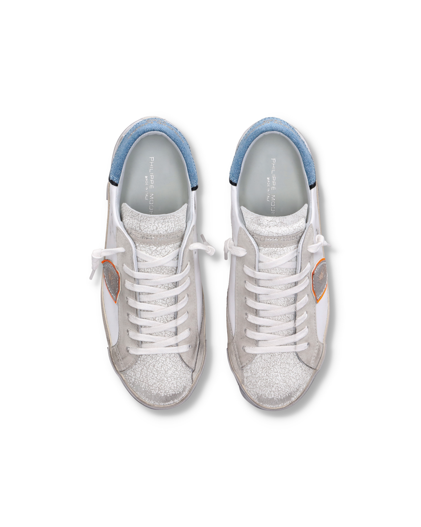 Men's low Prsx sneaker - white and light blue