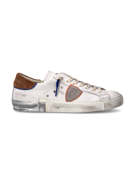 Sneaker Prsx Uomo, Bianco e Cognac