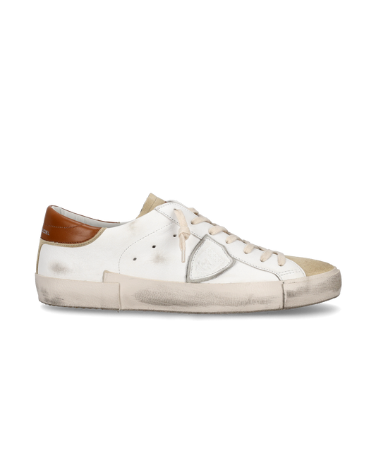 Sneaker basse Prsx uomo - beige e marrone