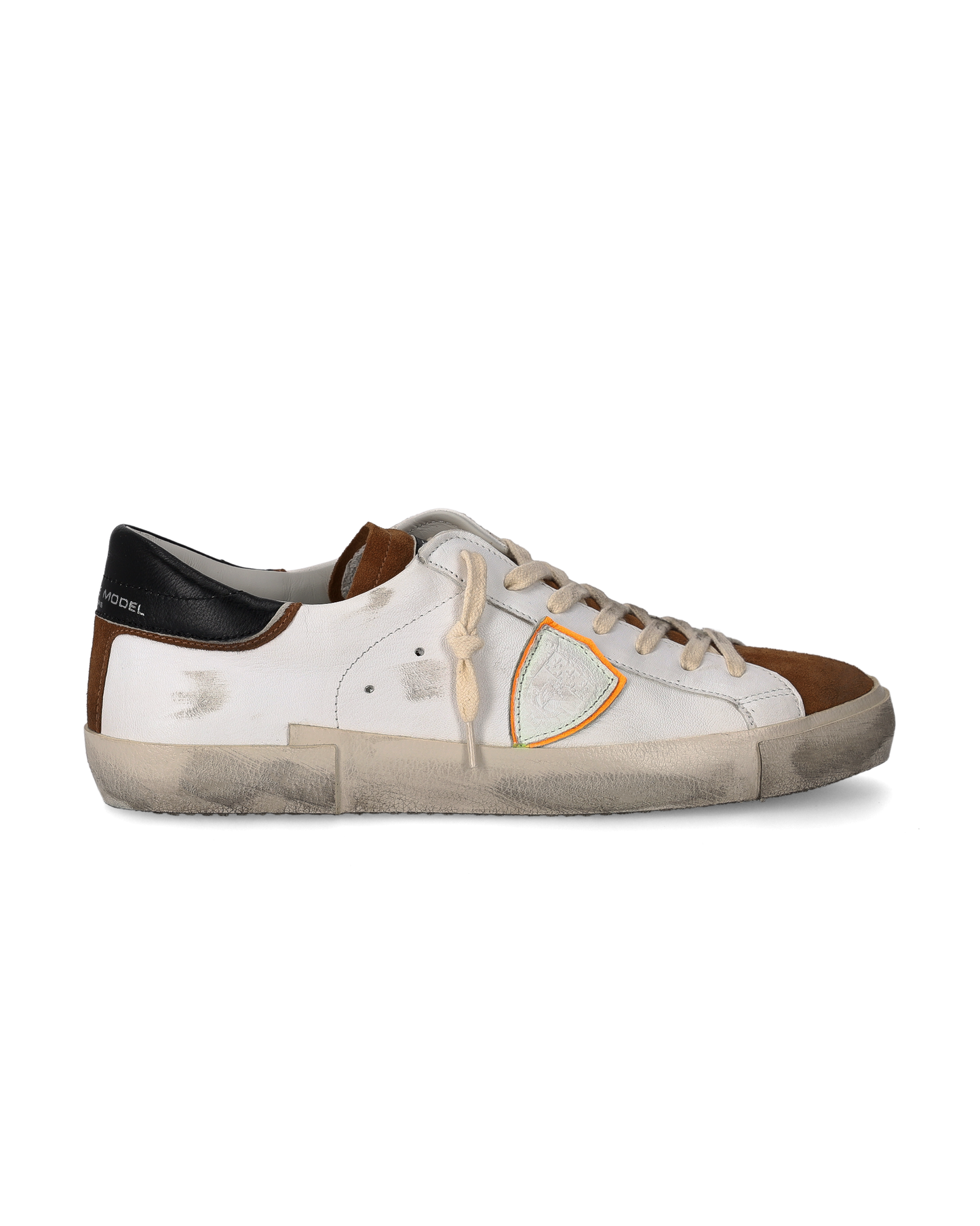 Sneaker Prsx Uomo, Bianco e Cognac