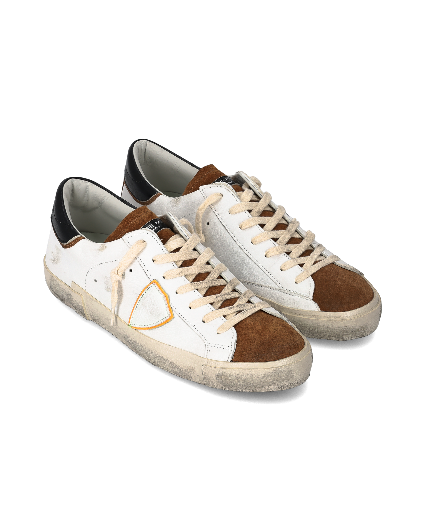 Sneaker Prsx Uomo, Bianco e Cognac