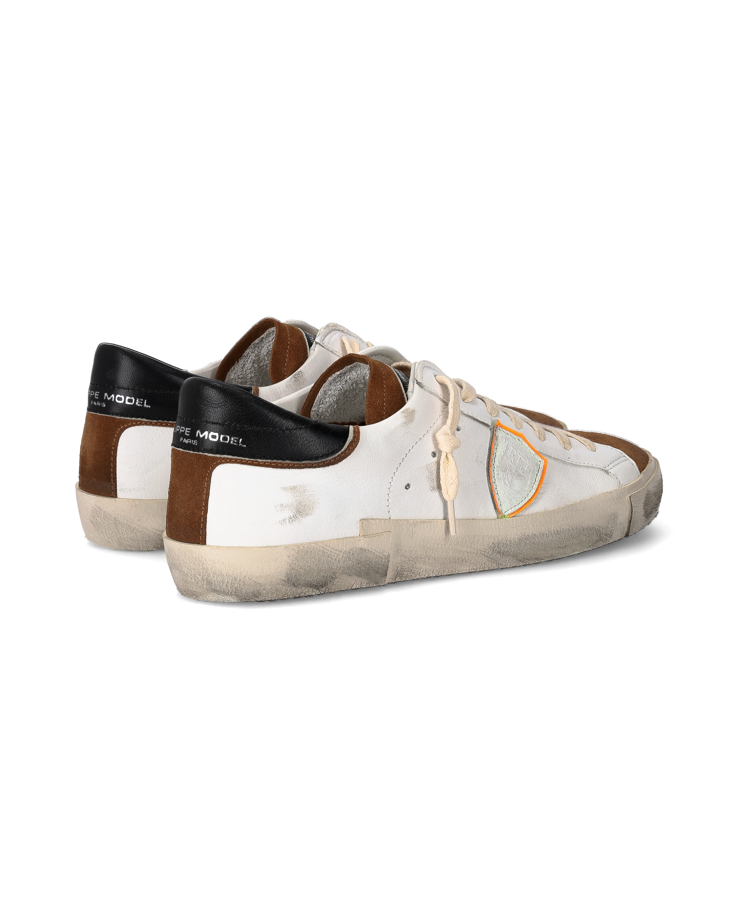 Sneaker Prsx Uomo, Bianco e Cognac