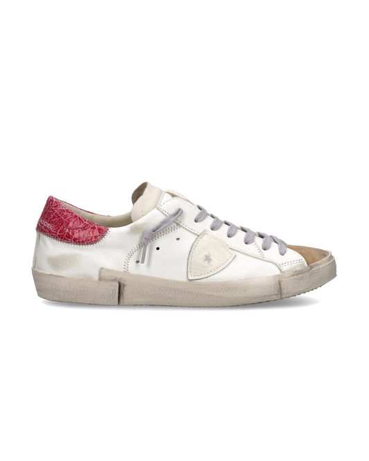 Baskets Prsx Homme, Blanc et Rouge