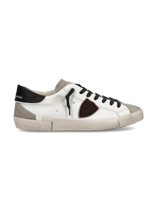 Baskets Prsx Homme, Blanc Noir et Gris
