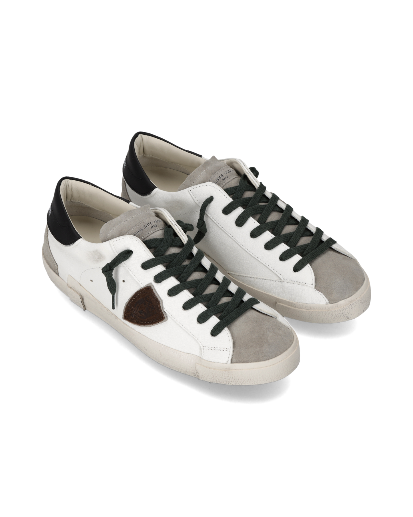 Baskets Prsx Homme, Blanc Noir et Gris