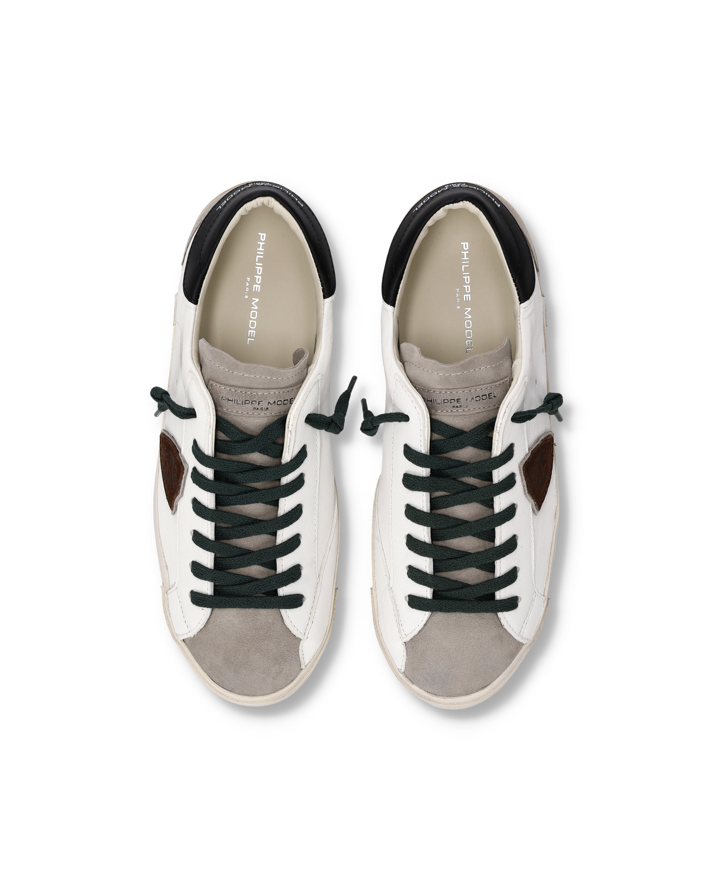 Baskets Prsx Homme, Blanc Noir et Gris