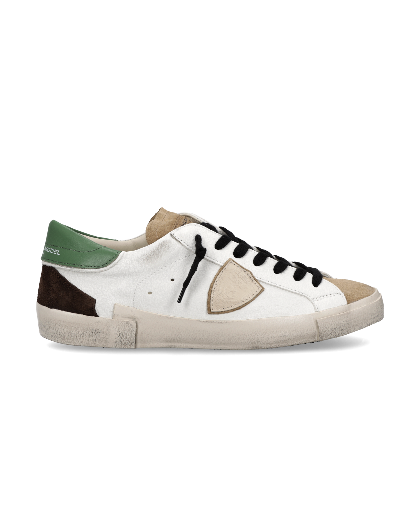 Baskets Prsx Homme, Blanc Vert Bouteille et Marron