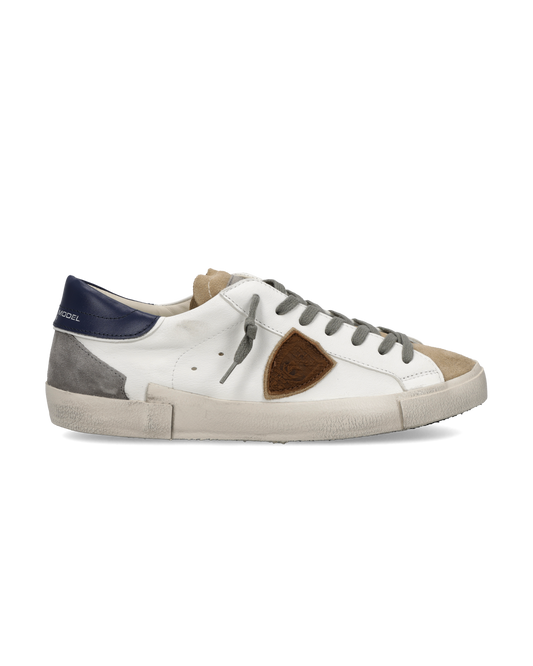 Baskets Prsx Homme, Blanc Bleu et Gris