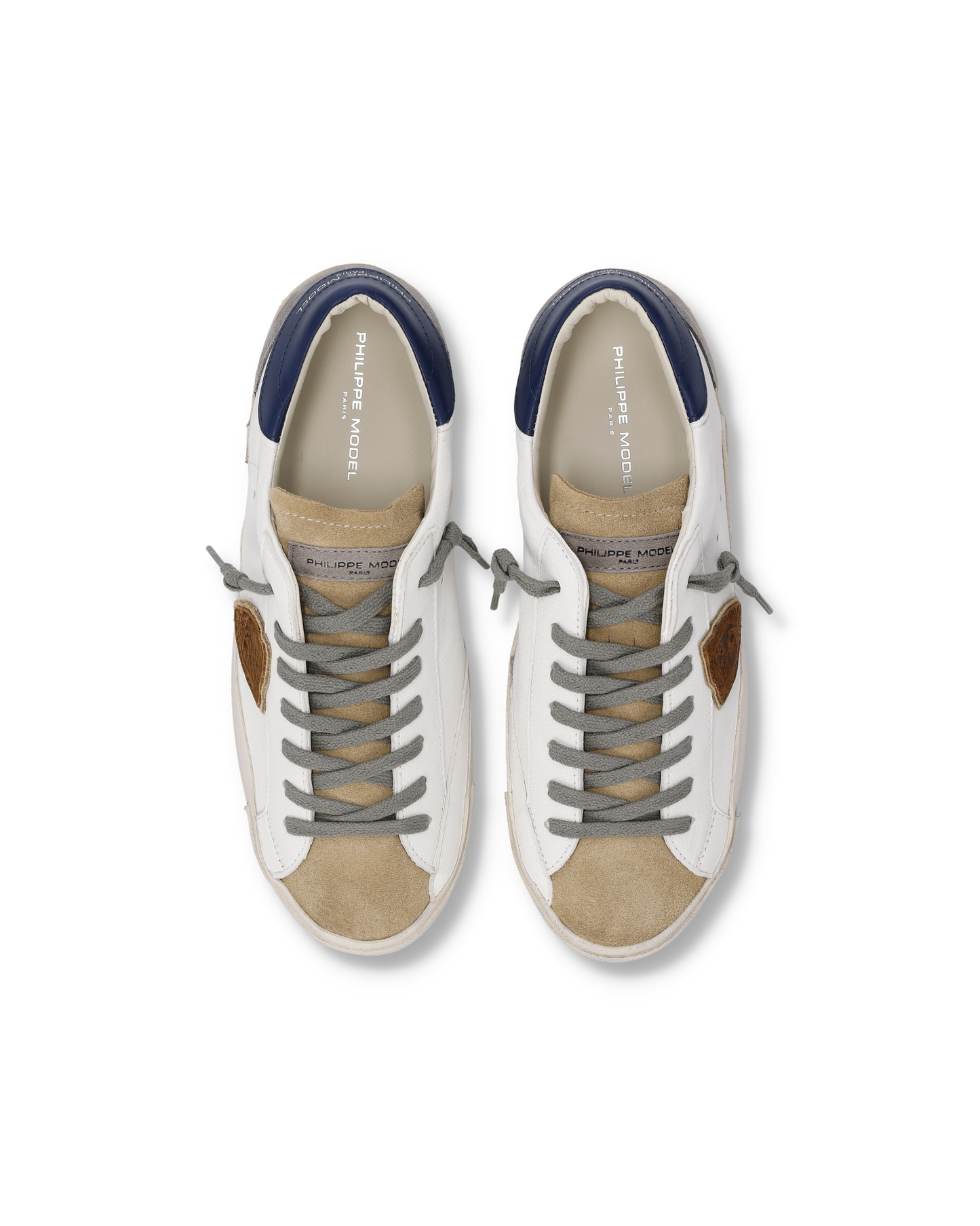 Baskets Prsx Homme, Blanc Bleu et Gris