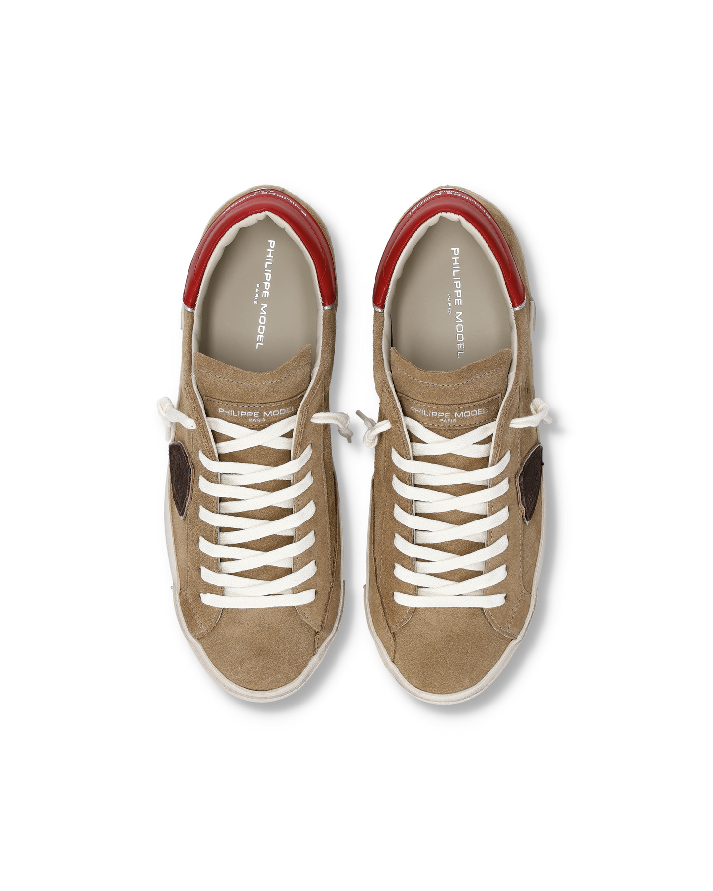 Baskets Prsx Homme, Beige et Rouge