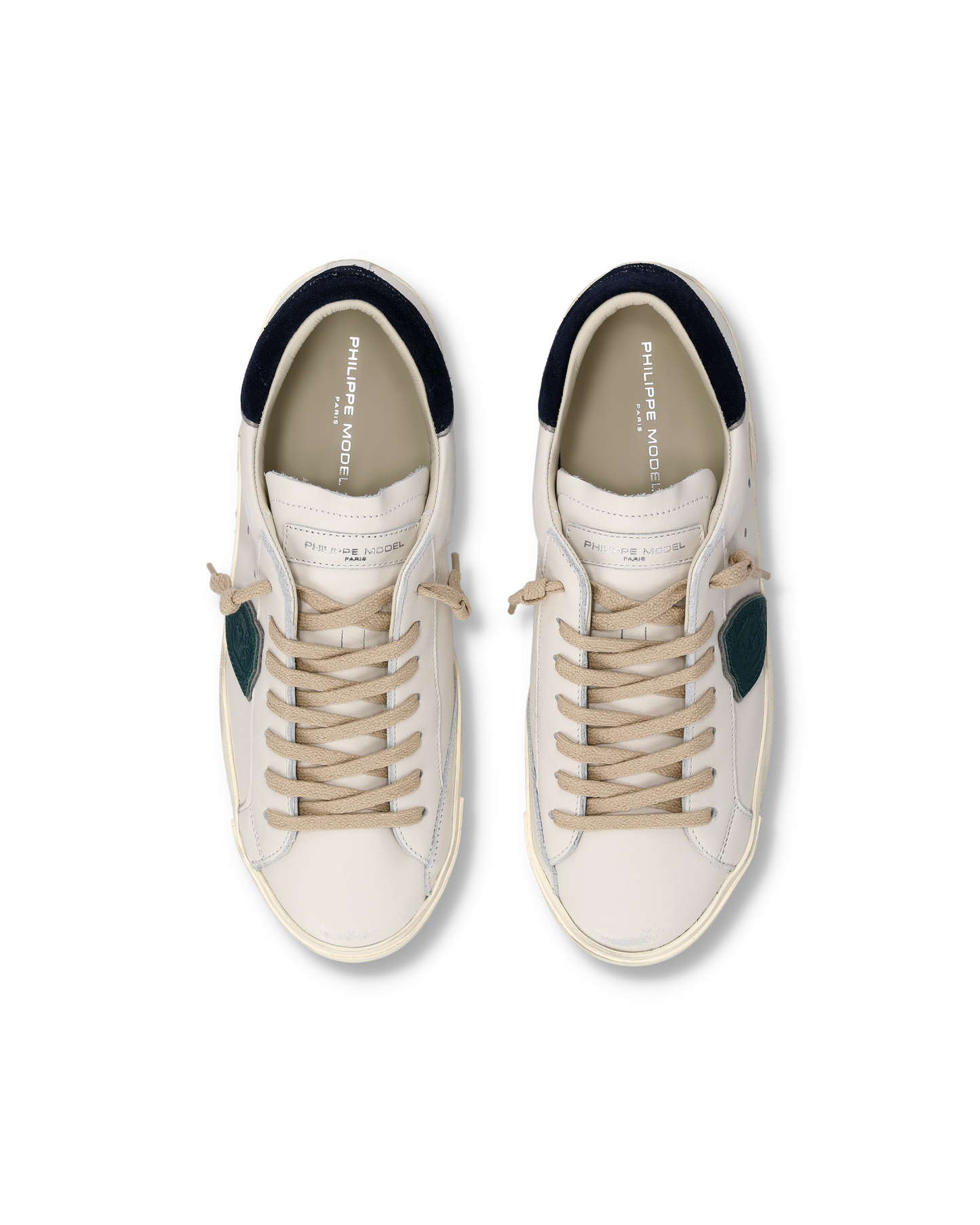 Baskets Prsx Homme avec un Empiècement en Daim lisse, Lait Bleu