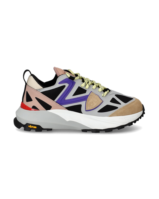 Sneaker basse Rocx donna - grigio, nero e violetto