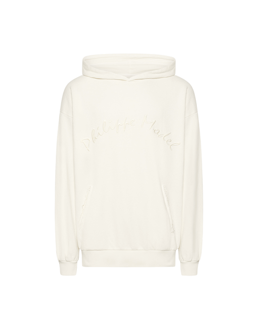 Felpa con cappuccio JEROME da Uomo Ecru in Pelle