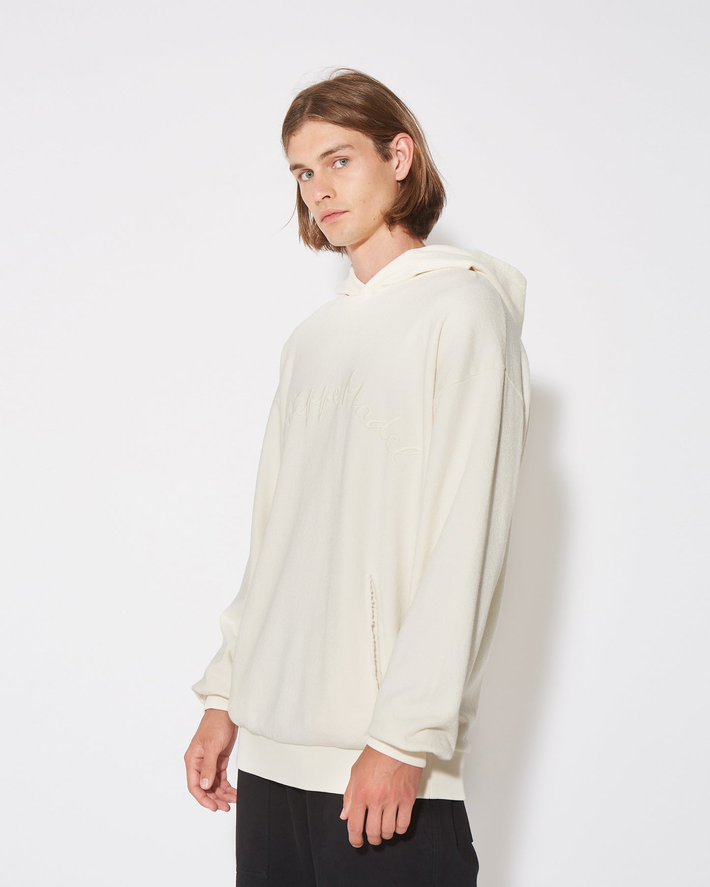 Felpa con cappuccio JEROME da Uomo Ecru in Pelle