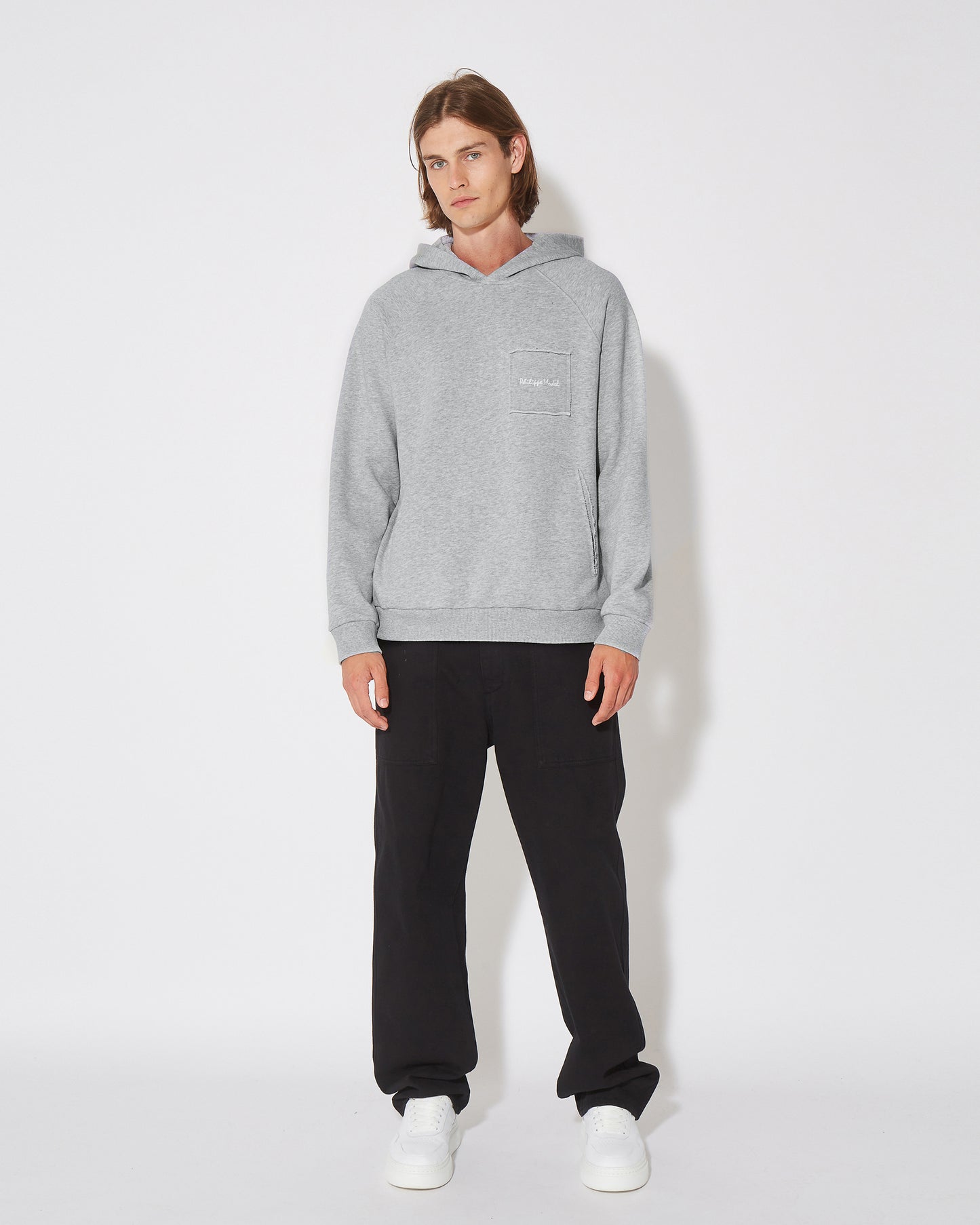 Felpa con cappuccio JEAN da Uomo Grigia in Jersey 