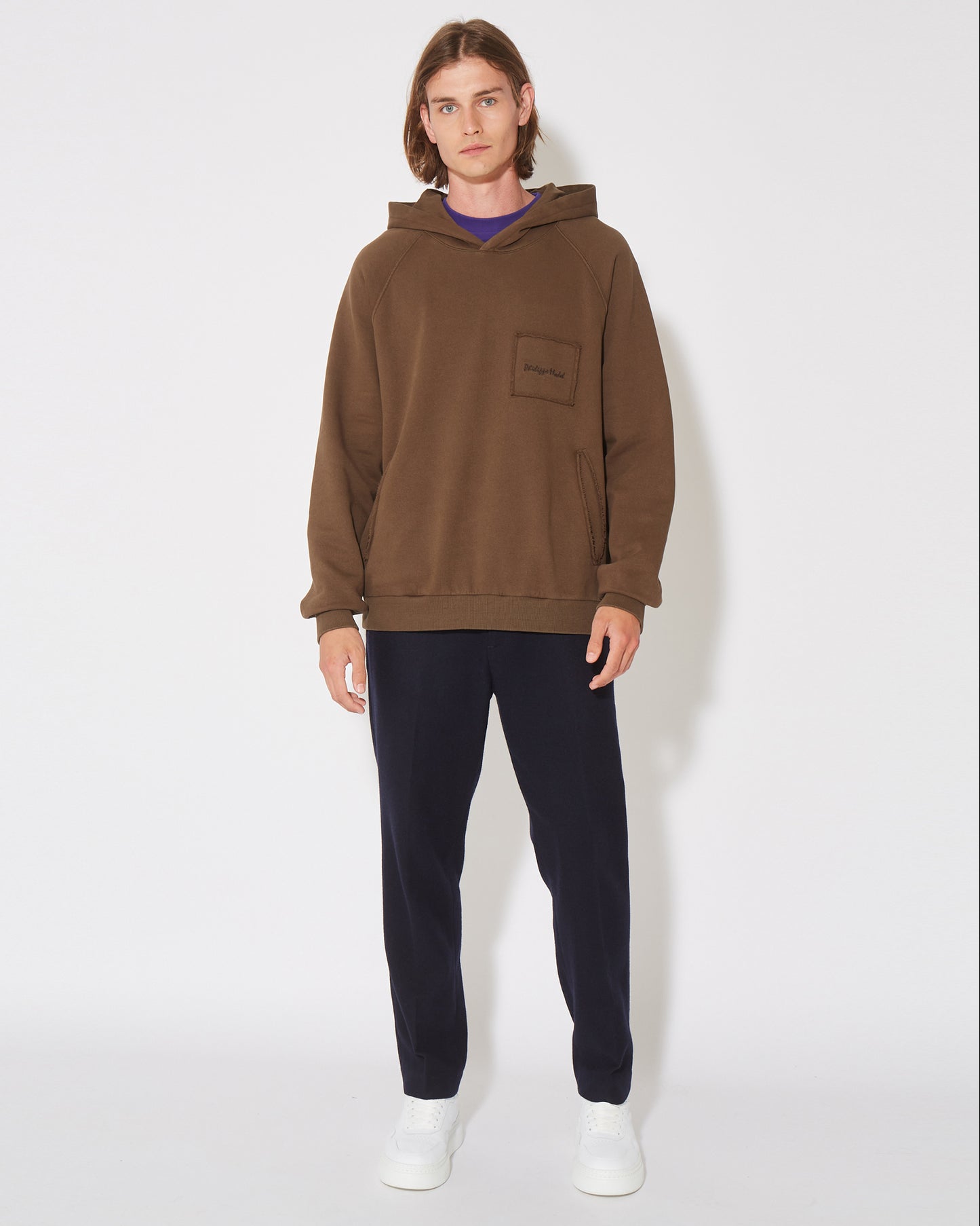 Felpa con cappuccio JEAN da Uomo Marrone in Jersey 