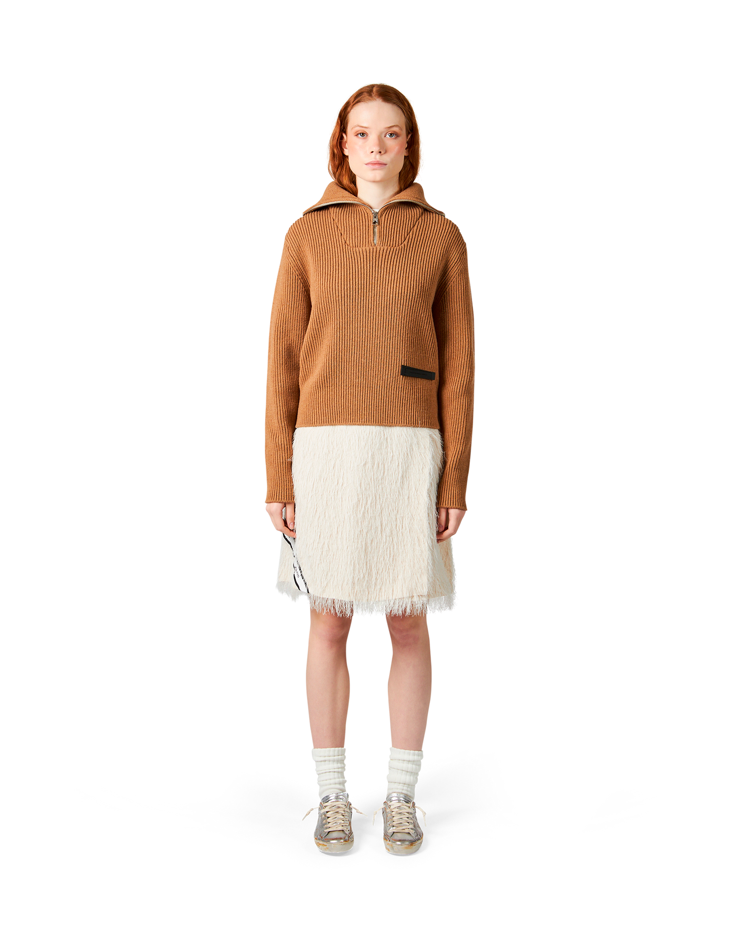 Women's Beige half-zip Jumper