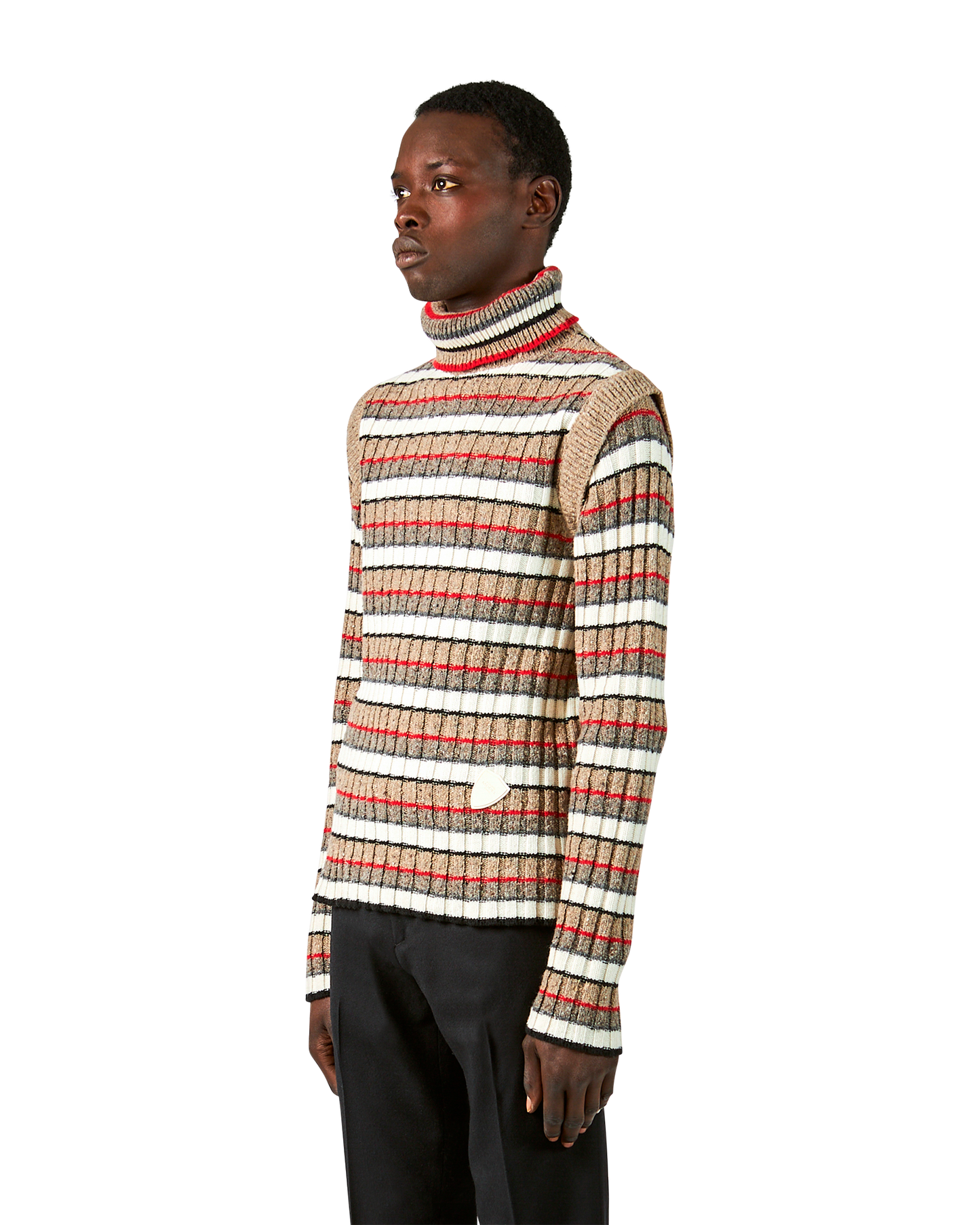 Maglione Collo Alto Beige da Uomo