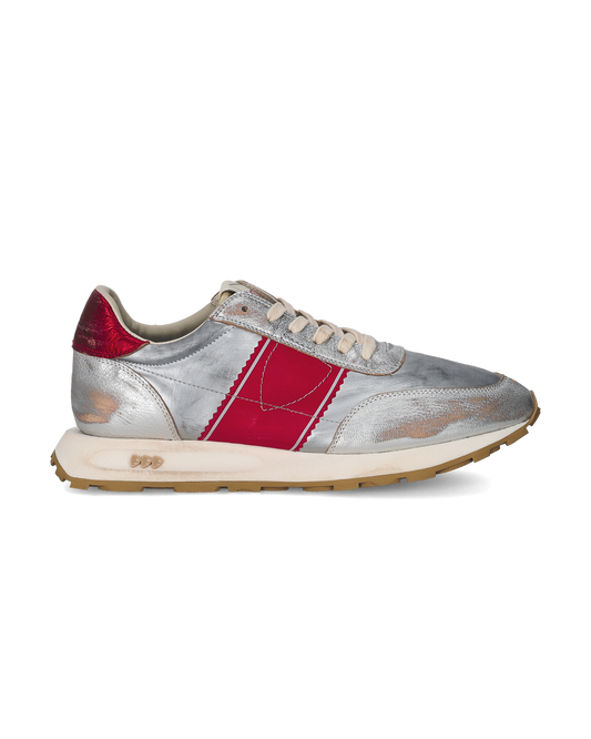 Sneakers Tour Running Men, Silver Red