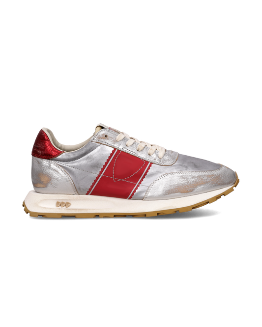 Sneakers Tour Running Men, Silver Red
