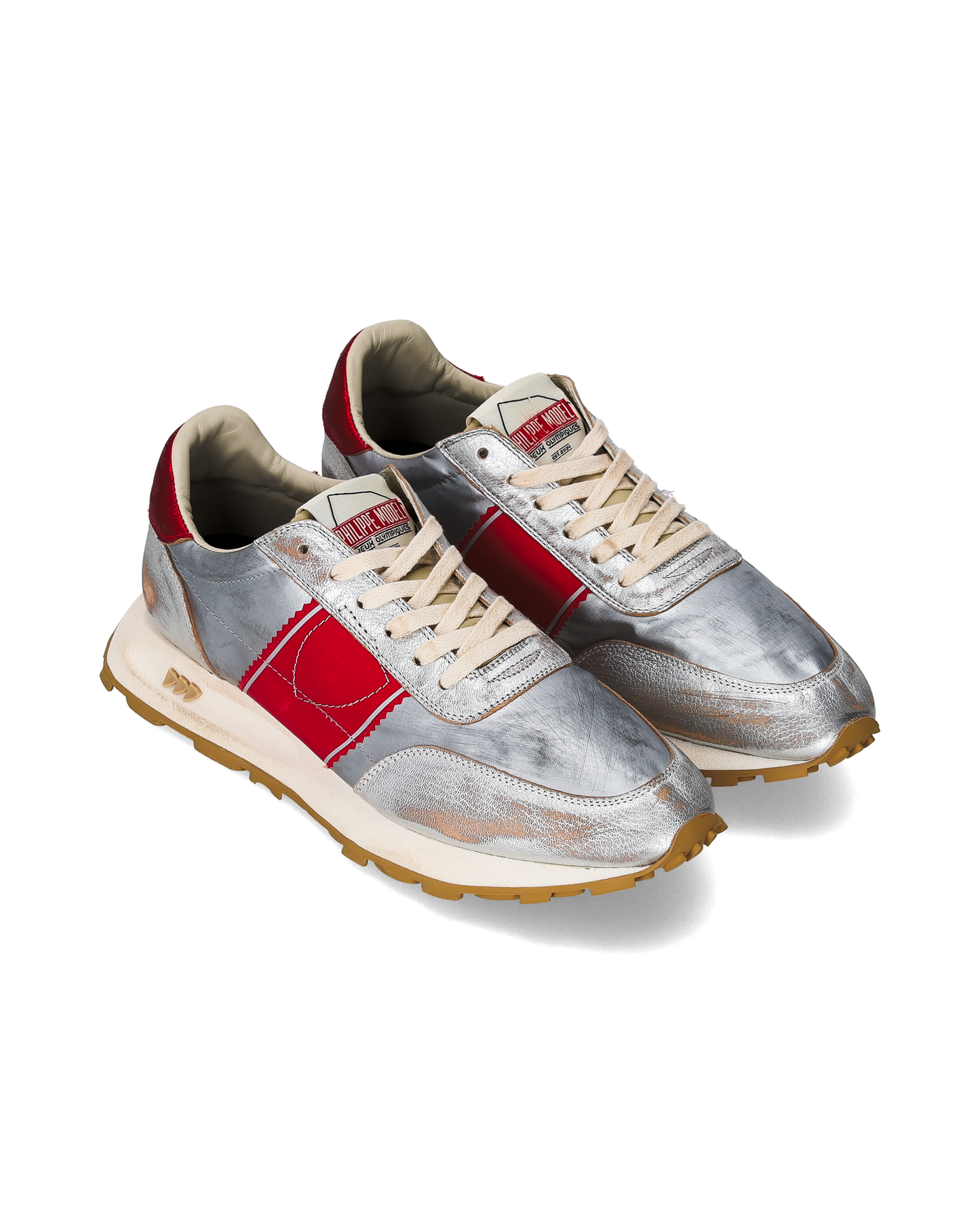 Sneakers Tour Running Men, Silver Red