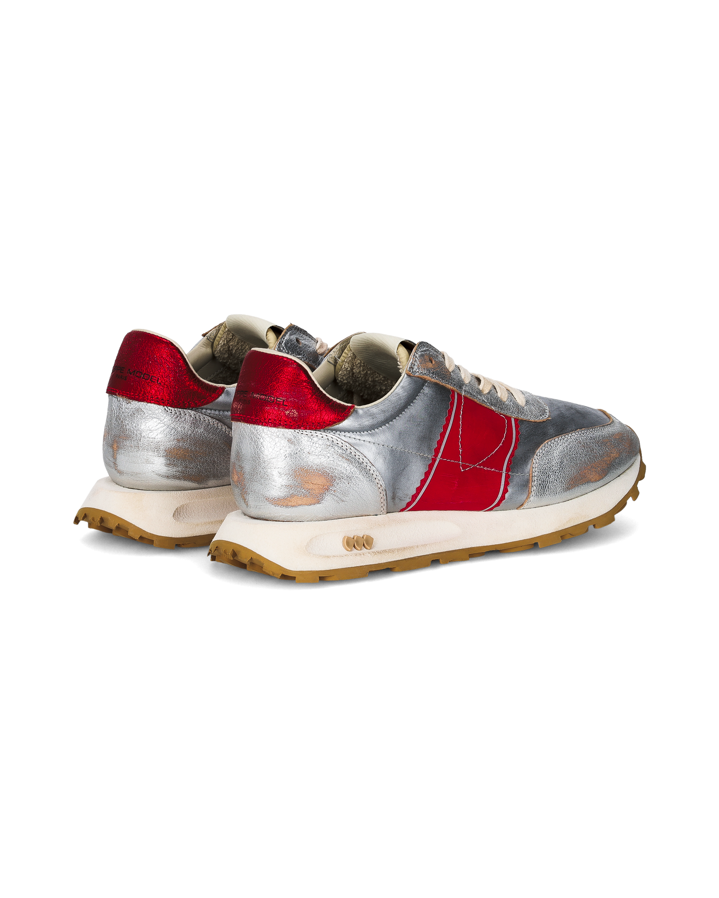 Sneakers Tour Running Men, Silver Red