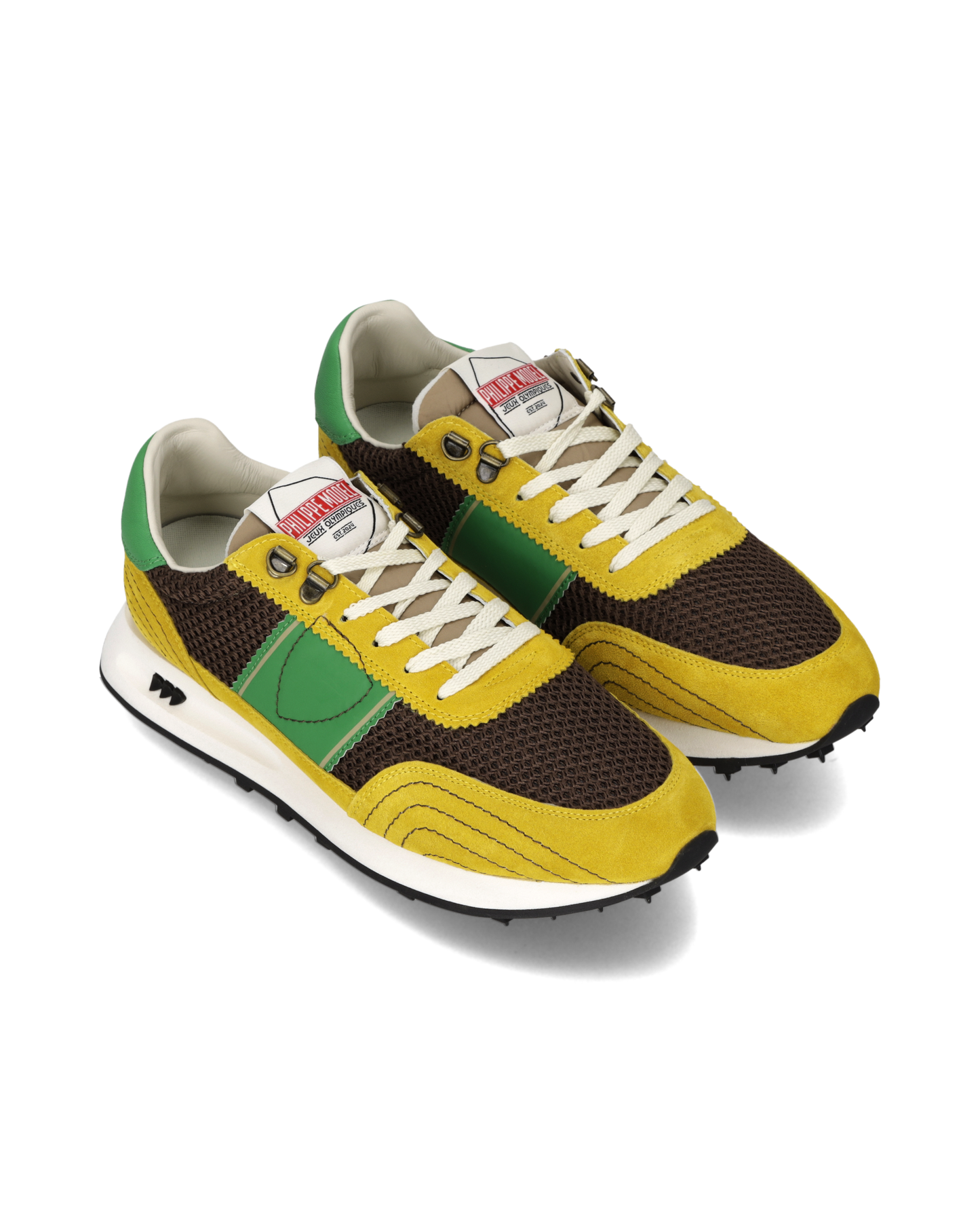 Sneakers Running Tour Uomo, Marrone Giallo Verde