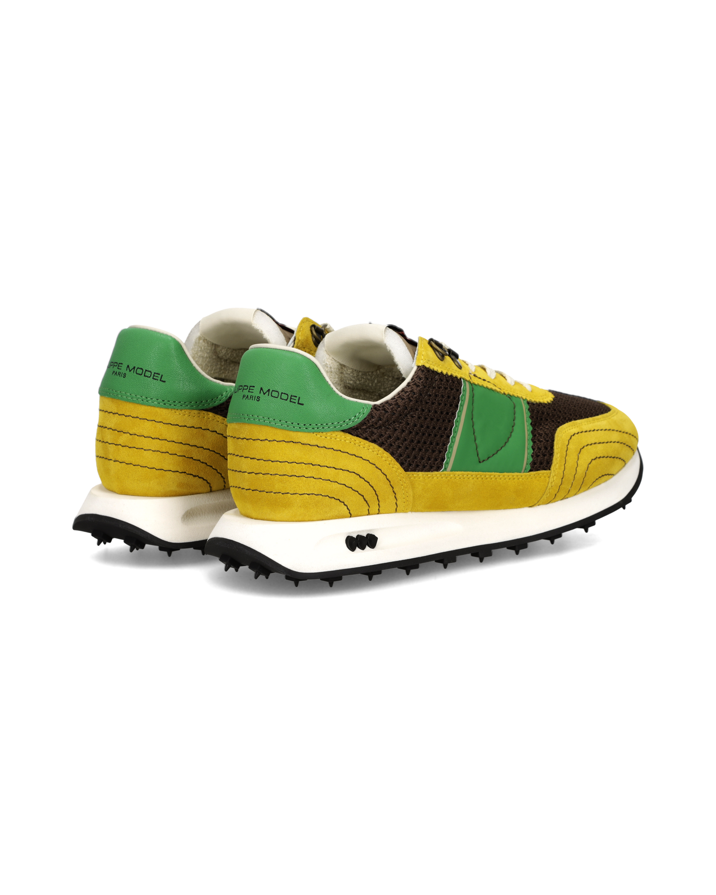 Sneakers Running Tour Uomo, Marrone Giallo Verde