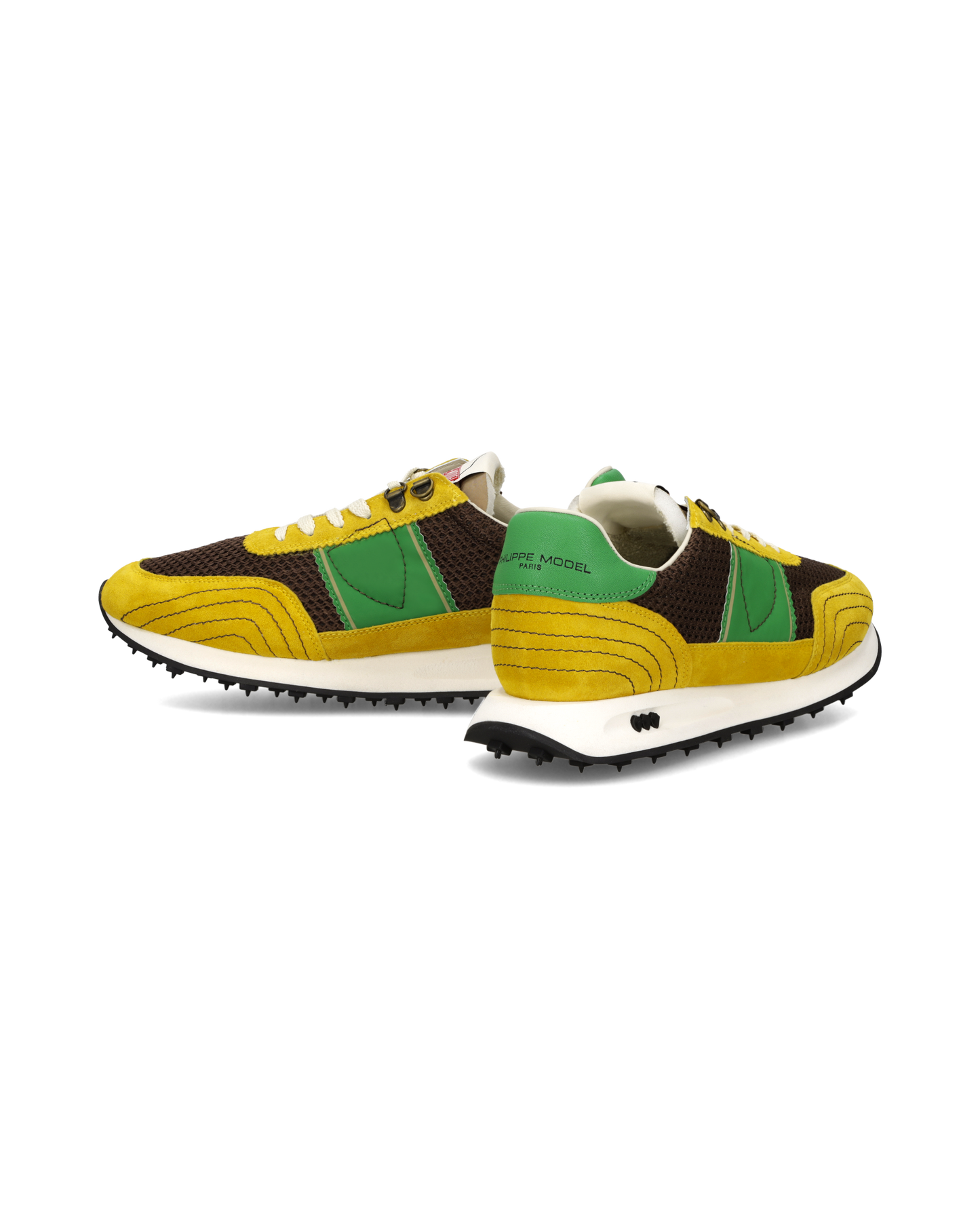Sneakers Running Tour Uomo, Marrone Giallo Verde