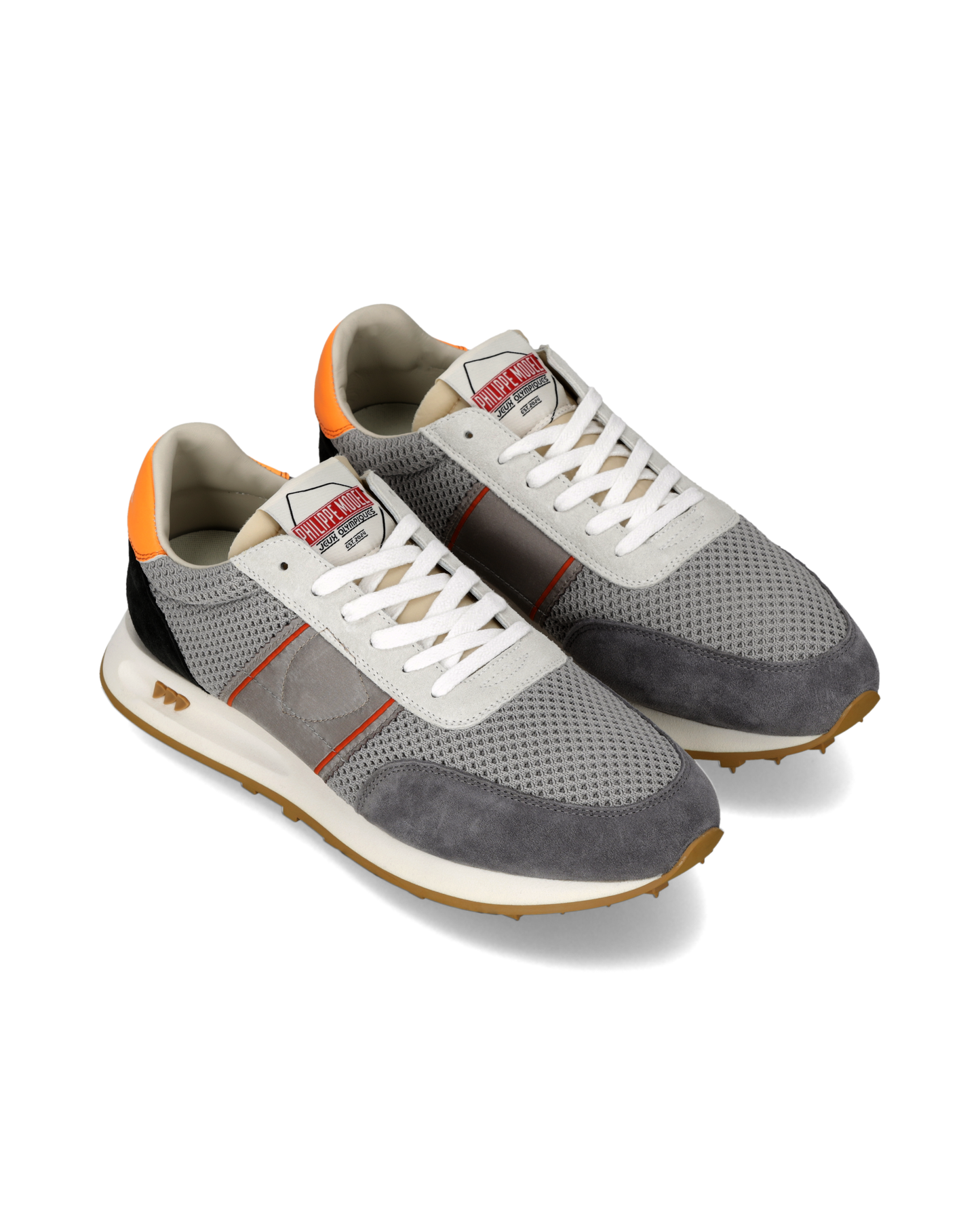 Baskets Running Tour Homme, Gris Orange et Noir