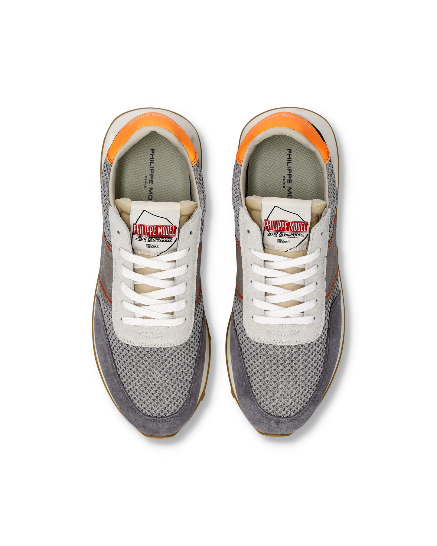 Baskets Running Tour Homme, Gris Orange et Noir