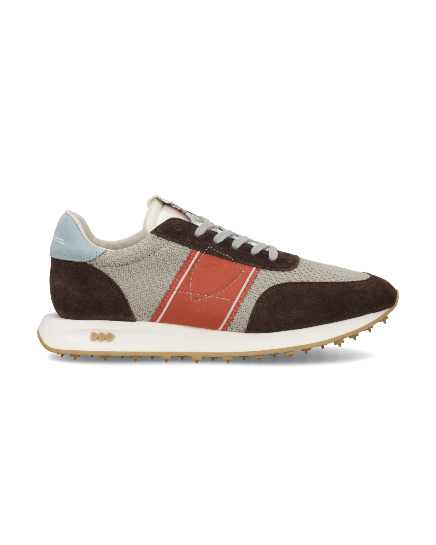 Baskets Running Tour Homme, Beige Marron et Rouge