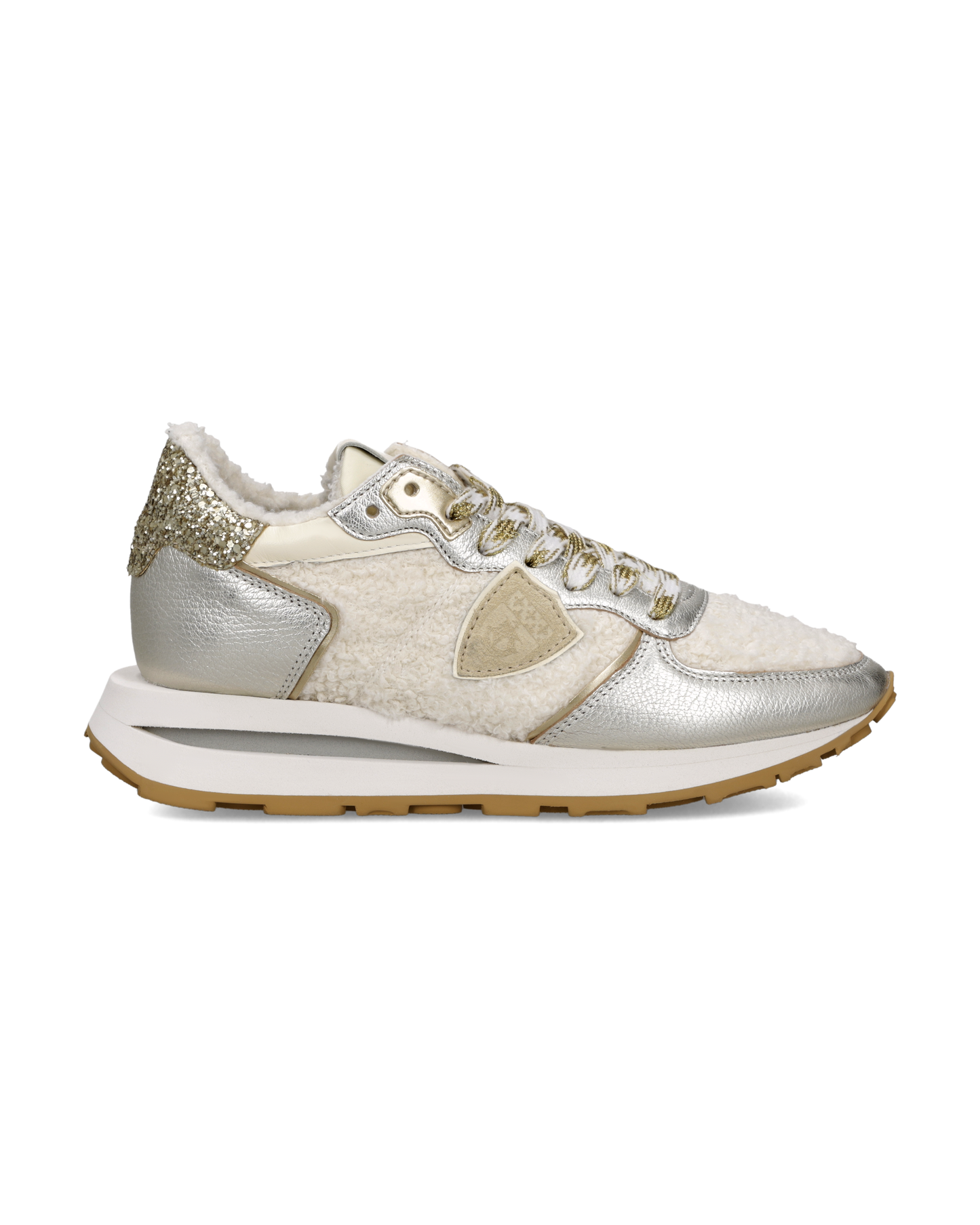 Damessneakers Tropez Haute, Wit Zilver