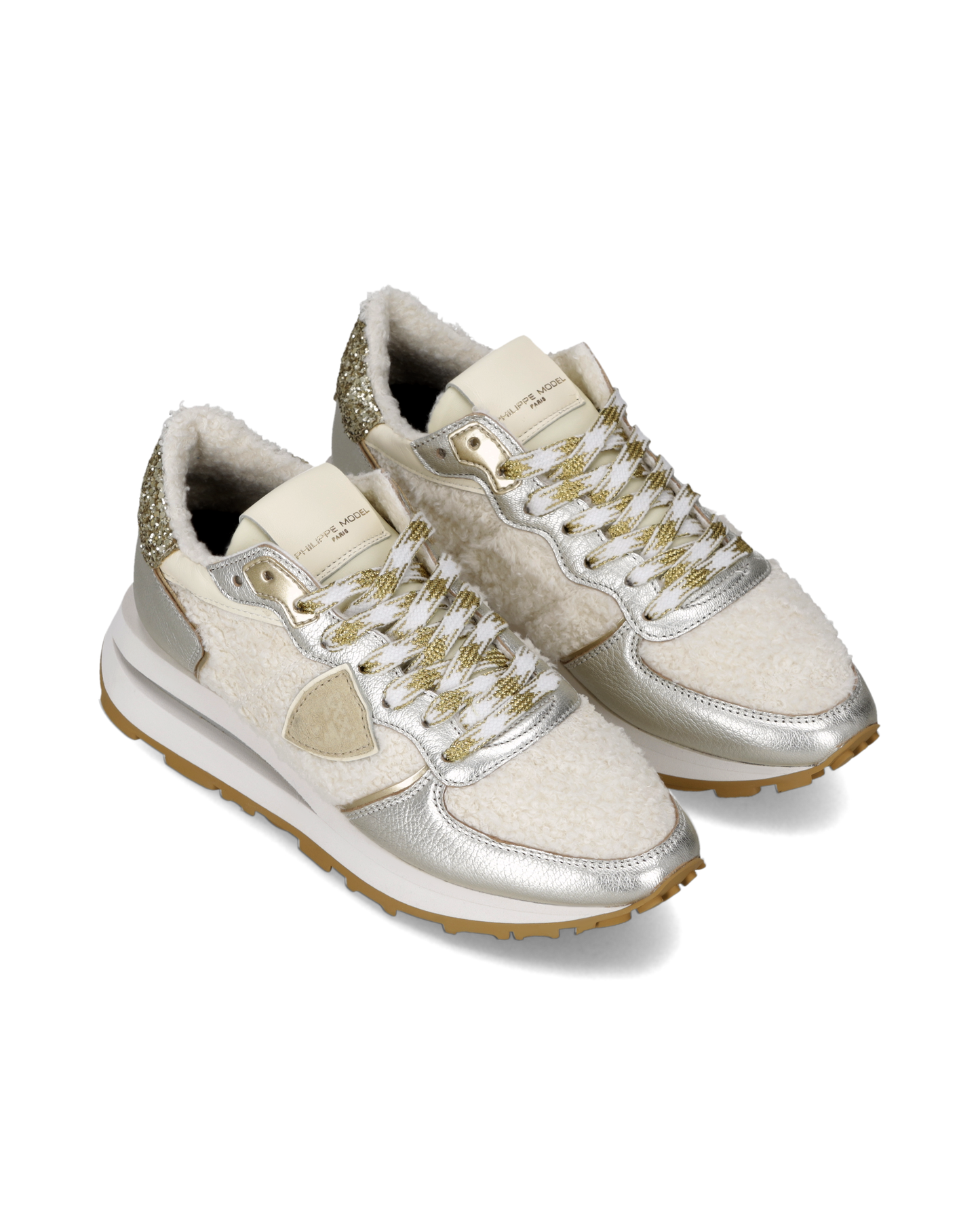 Damessneakers Tropez Haute, Wit Zilver