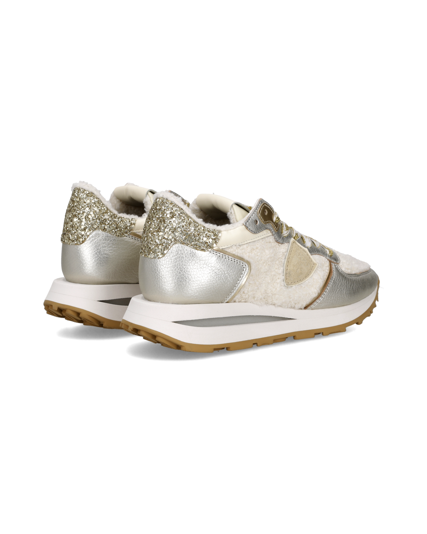 Damessneakers Tropez Haute, Wit Zilver