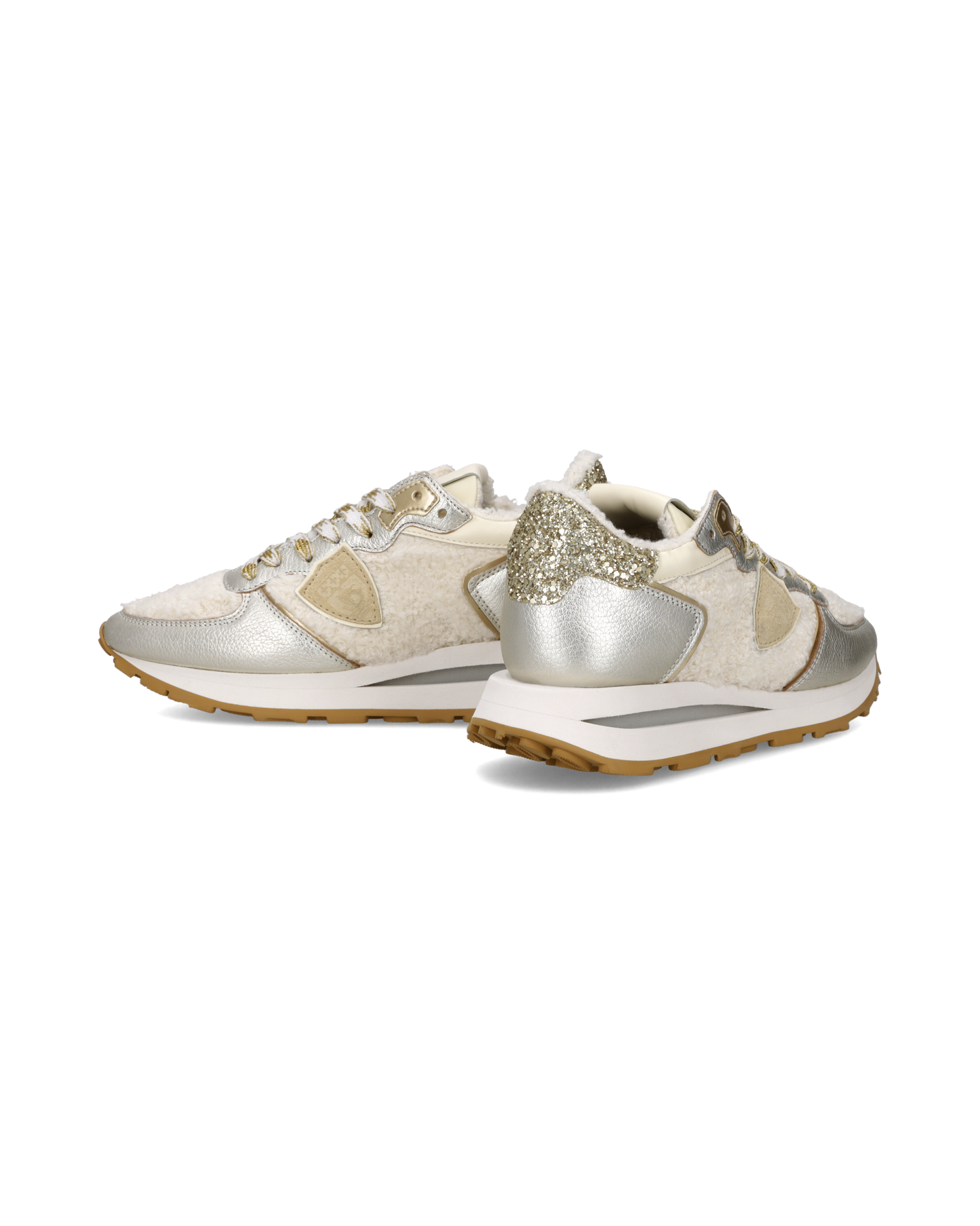 Damessneakers Tropez Haute, Wit Zilver