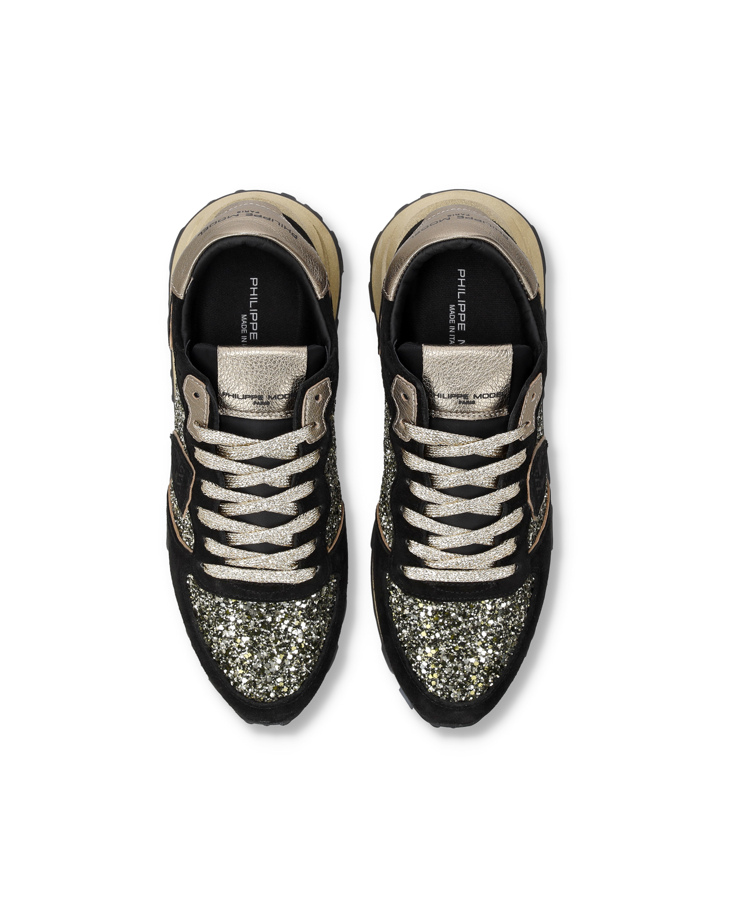 Damessneakers Tropez Haute, Zwart Goud