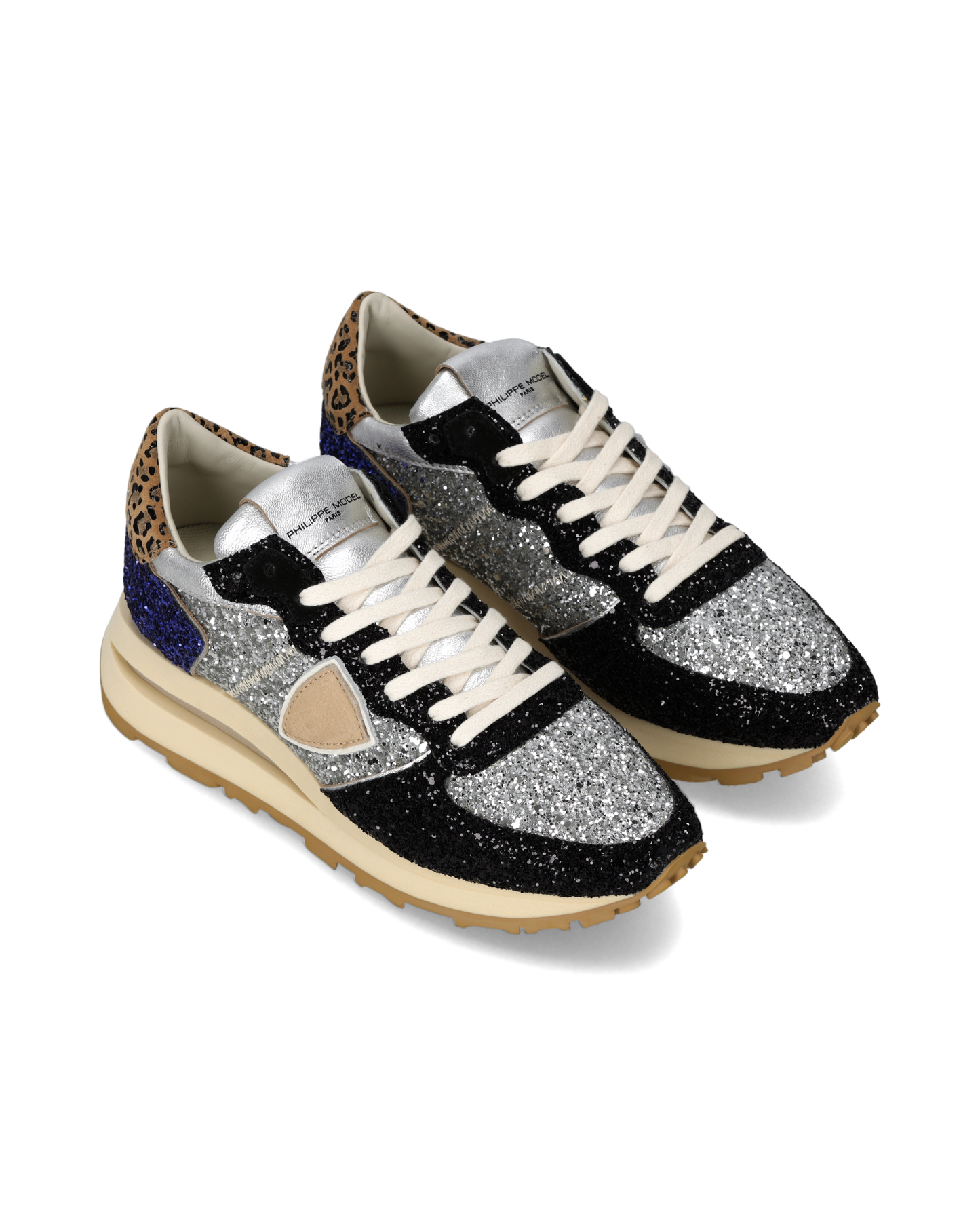 Sneakers Tropez Haute Women, Black Bluette Silver