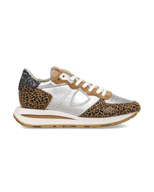 Sneakers Tropez Haute Donna, Argento Stampa Animalier