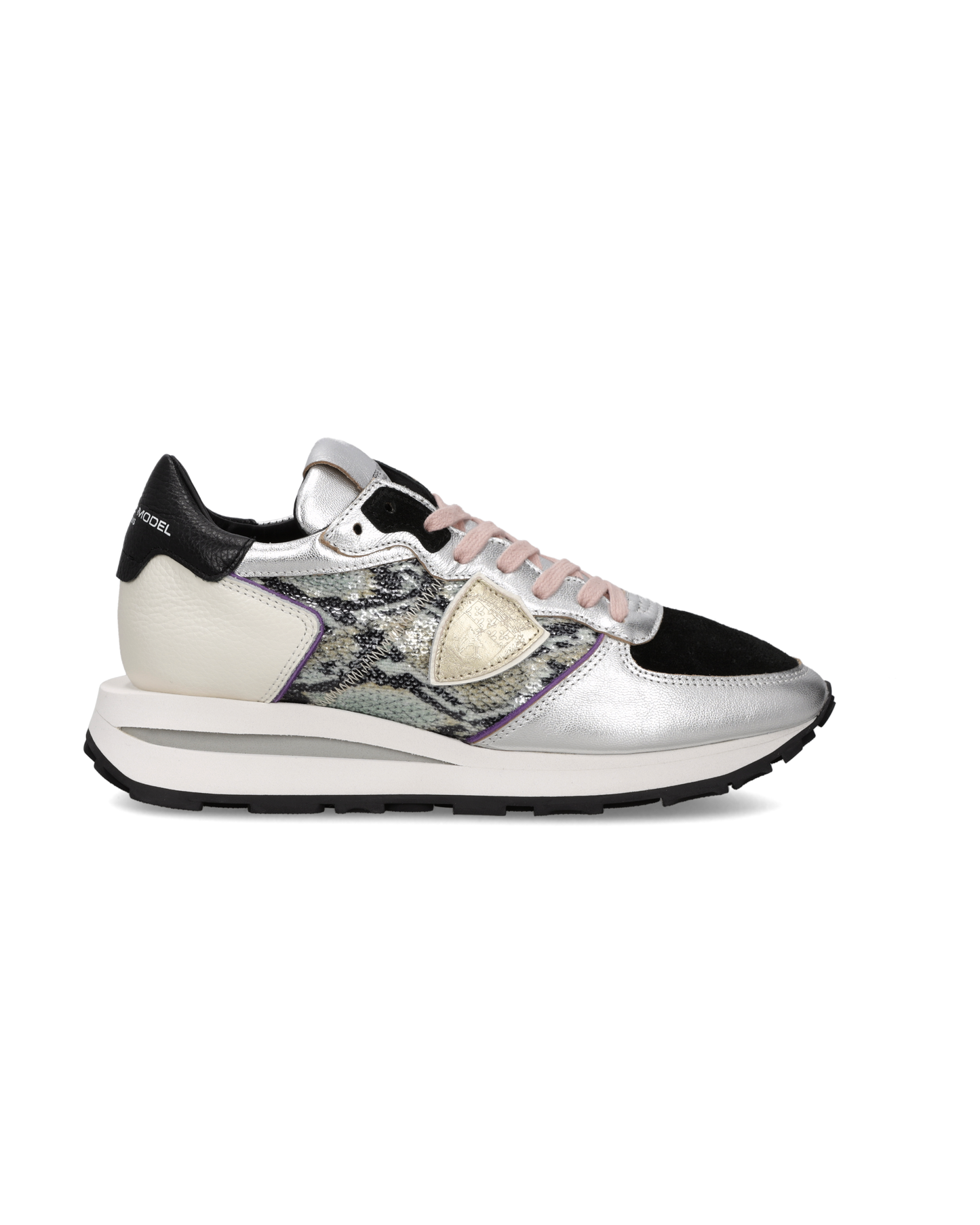 Sneakers Tropez Haute für Damen, Silber Animal-Print Schwarz