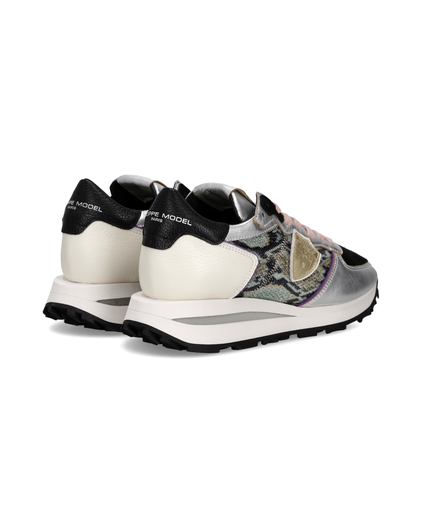Sneakers Tropez Haute für Damen, Silber Animal-Print Schwarz